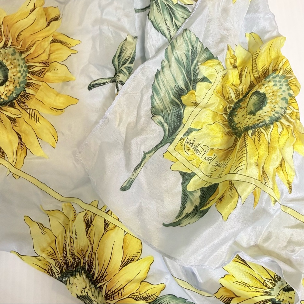 Diane Von Furstenberg Sunflower Print Silk Scarf - Picture 5 of 5